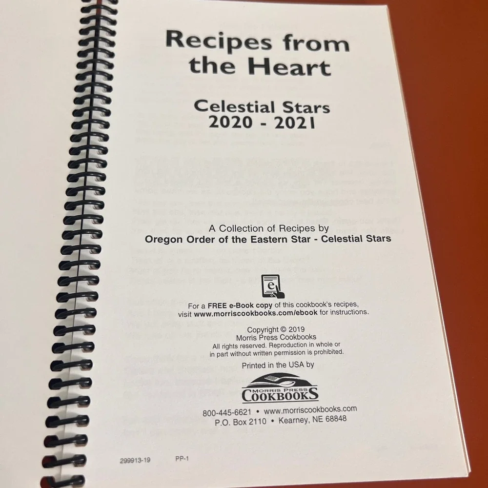Recipes from the Heart Celestial Stars 2020-2021 Oregon Eastern Star‎ Cookbook